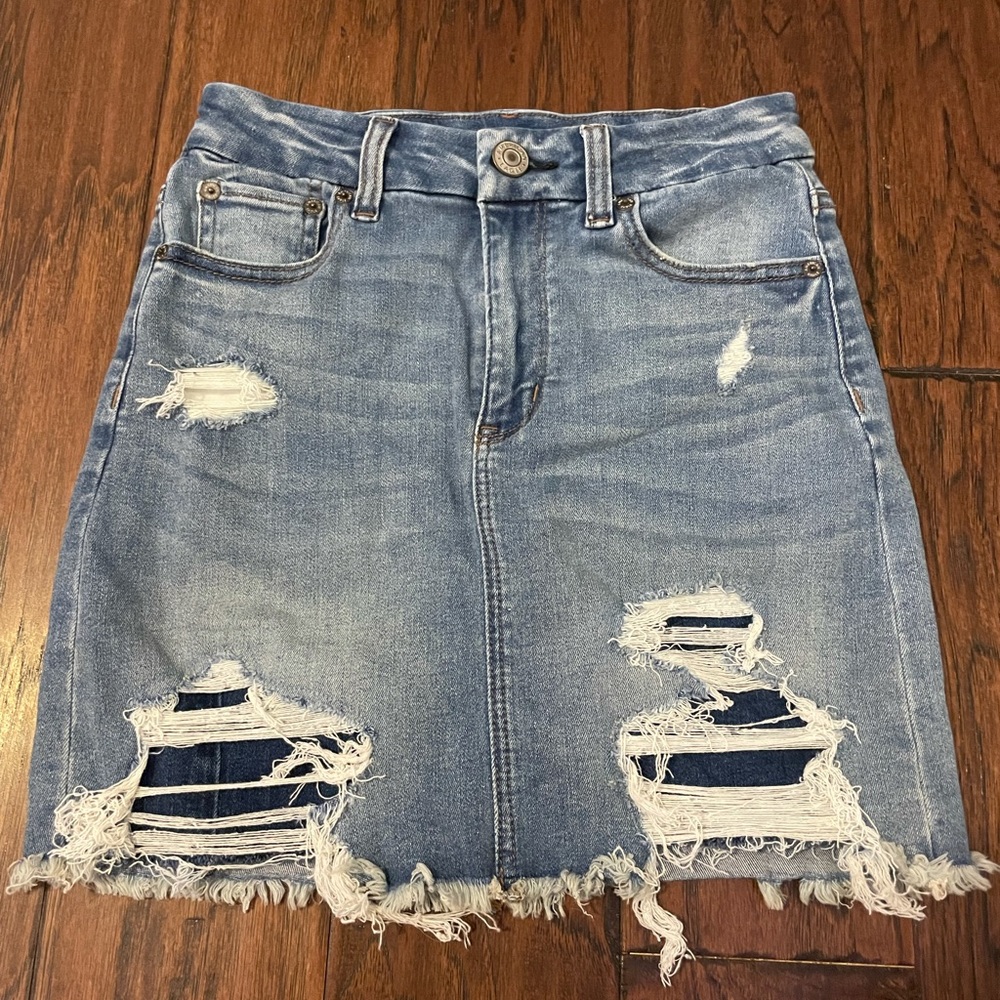 american eagle jean skirt